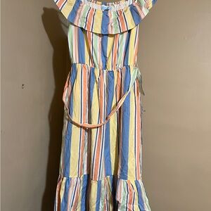 Draper James Colorful Striped Midi  Dress